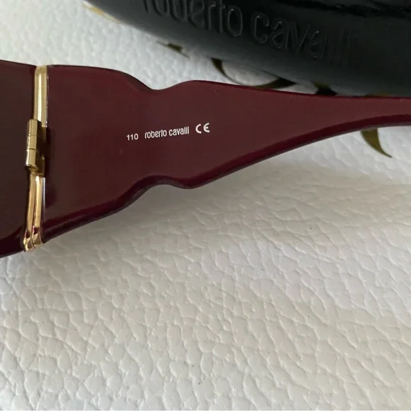 Y2K Roberto Cavalli Swarovski Crystals Oversized Burgundy Sunglasses - Picture 7 of 12